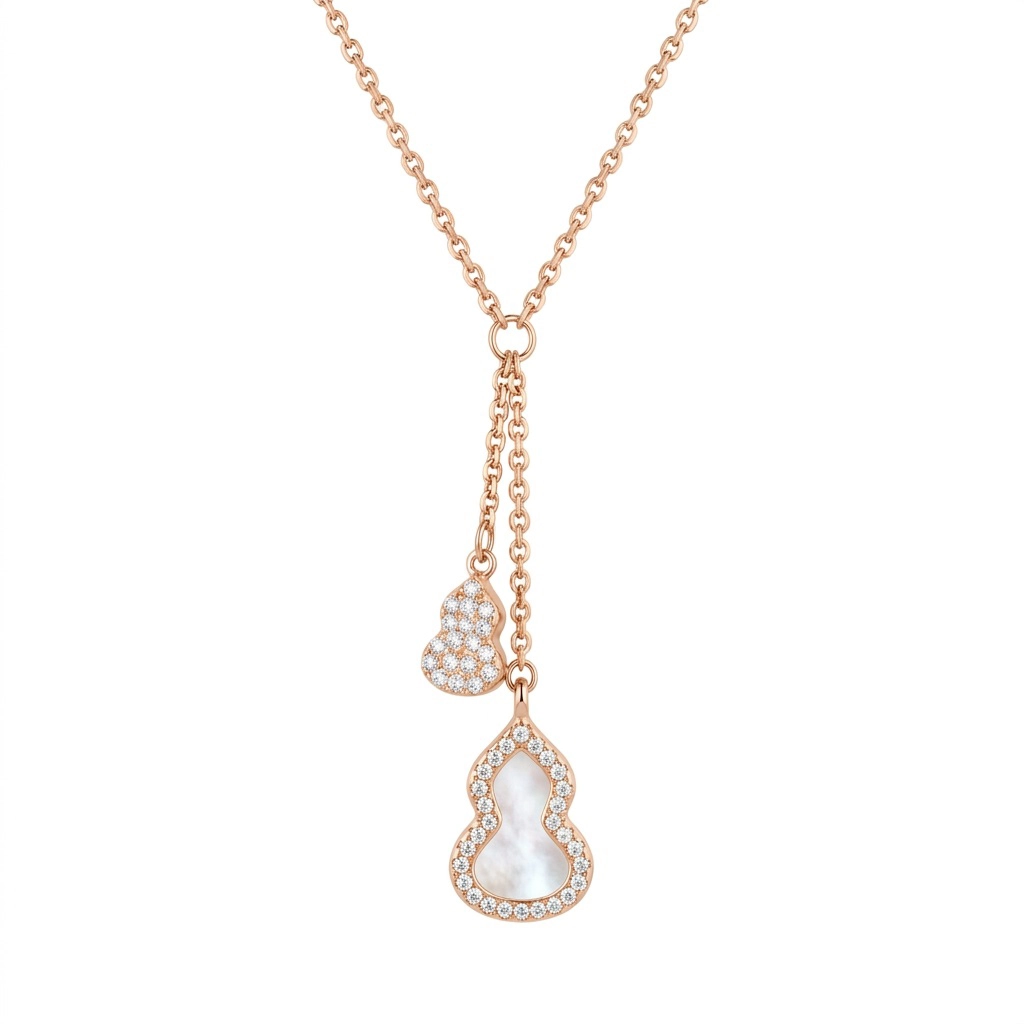 necklace.silver925.qeelin.rosegold.1019 گردنبند نقره مدل qeelin با روکش طلا رز گلد
