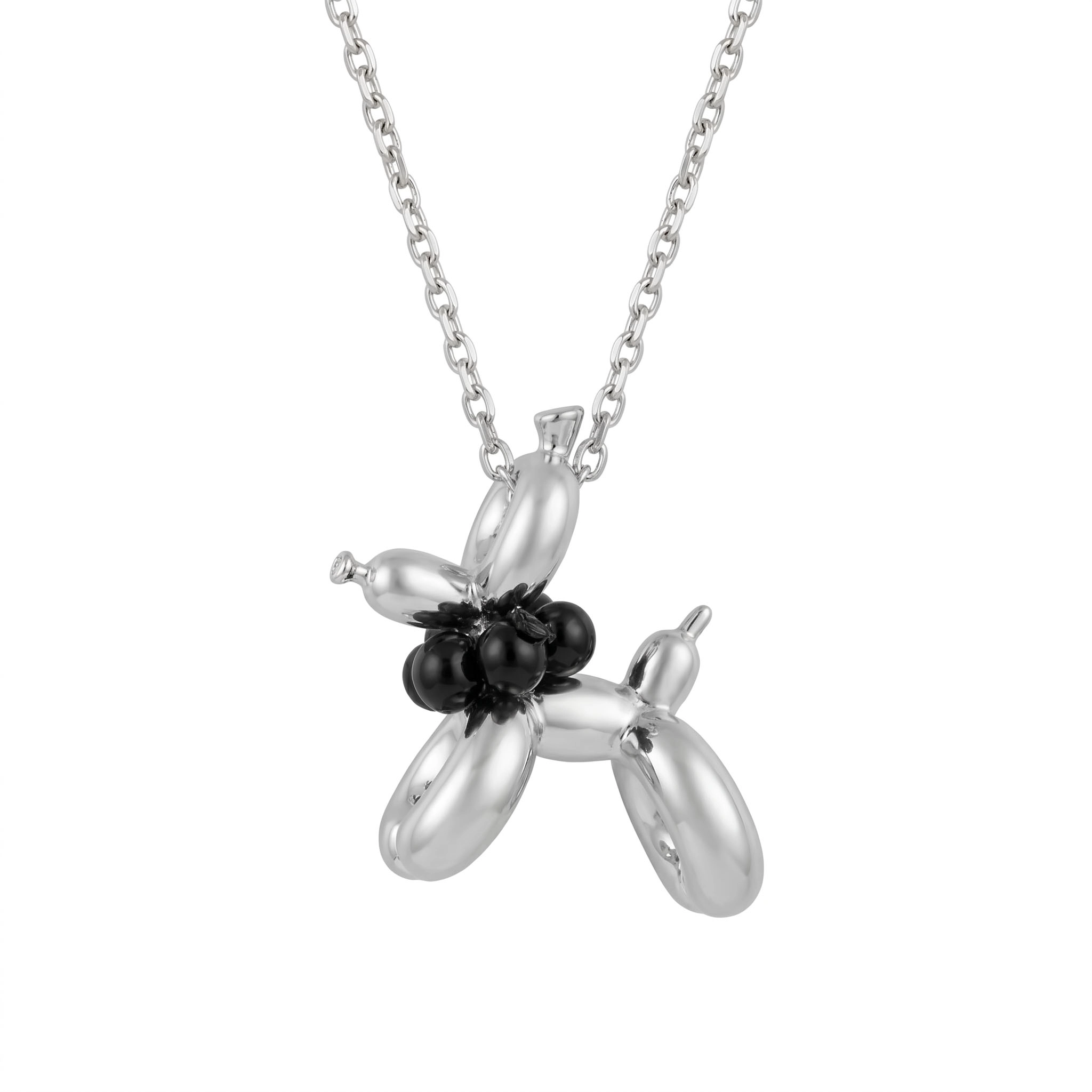 necklace.silver925.whitegoldplate.onyx.doglover.1110 necklace.silver925.whitegoldplate.onyx.doglover