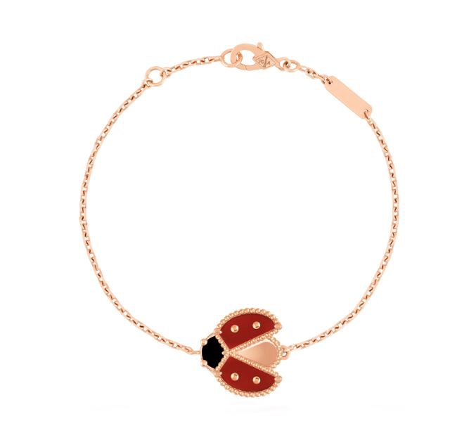 vancleefbracelet.silver925.rosegold.whitebackround دستبند نقره ون کلیف رز گلد